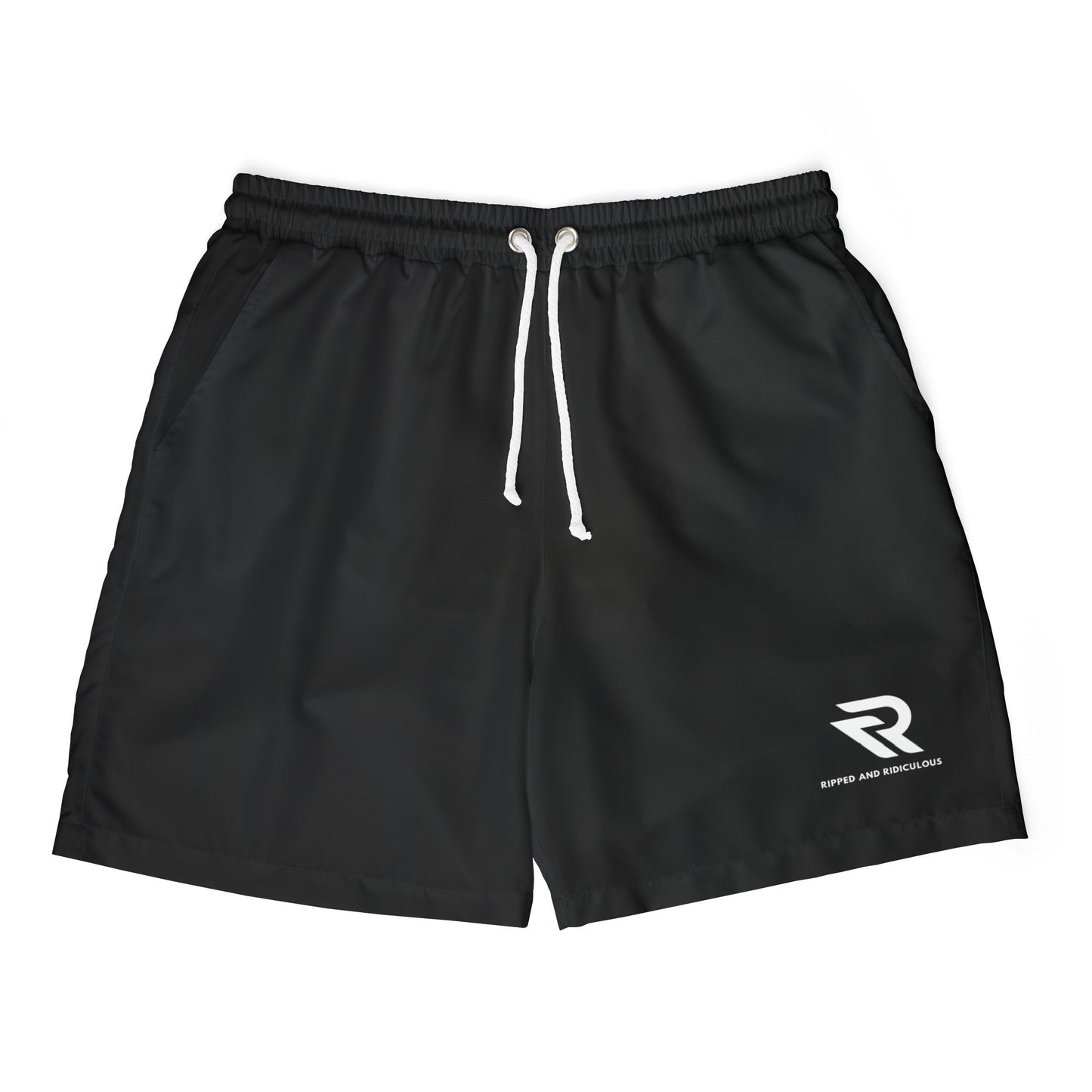 Ripped and Ridiculous Black Men's Quick-Dry Swim Shorts for Beach & Pool - Stylish & Comfortable