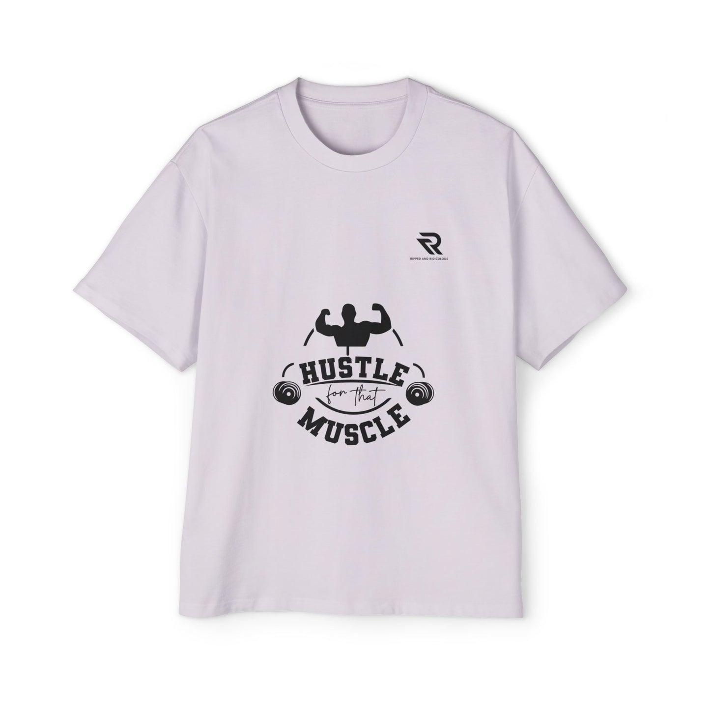 Hustle for That Muscle Oversized Tee - Motivational Mens Workout Shirt