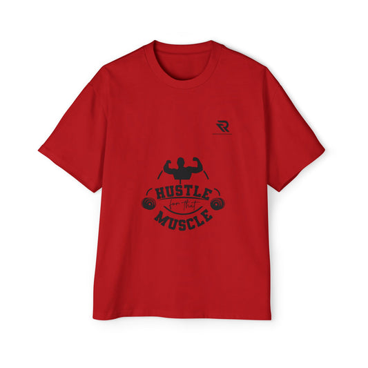 Hustle for That Muscle Oversized Tee - Motivational Mens Workout Shirt