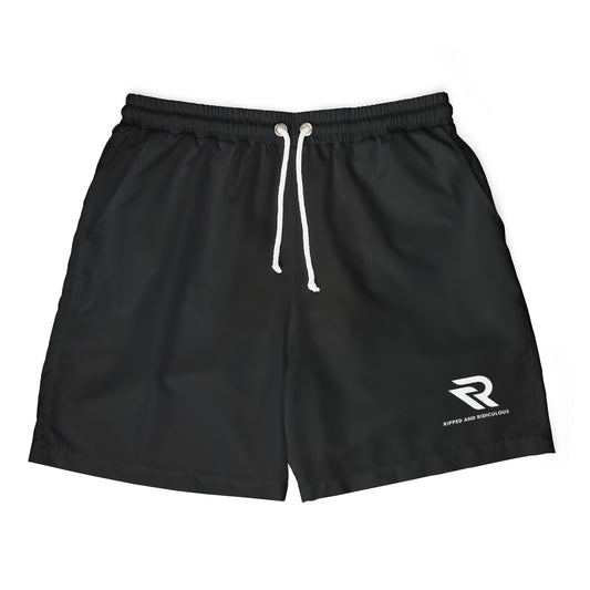 Ripped and Ridiculous Black Men's Quick-Dry Swim Shorts for Beach & Pool - Stylish & Comfortable
