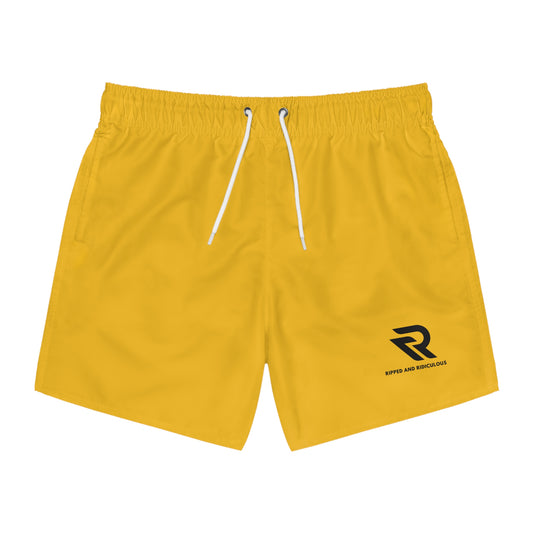 Ripped and Rugged Yellow Swim Trunks - Perfect for Summer Beach Days